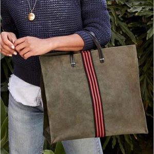 Simple Tote
CLARE V. Vivier Army suede stripe Large